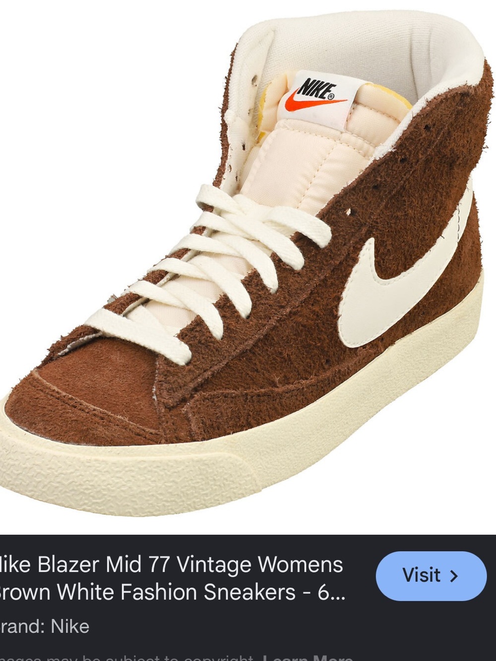 Nike Brown Suede High-Top Sneakers “Cacao WOW” Accents